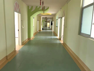 海德堡同質(zhì)透心pvc塑膠地板抗碘酒 醫院專(zhuān)用膠地板案例